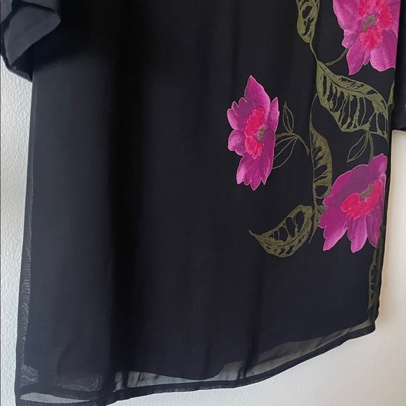 Liz Claiborne| Floral print cocktail dress|Black| 4P| EUC - Picture 8 of 10
